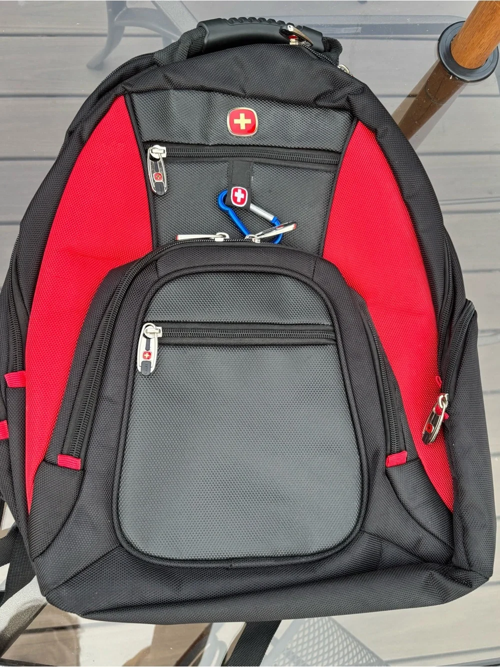 Swissgear SO NICE Backpack Red Black UNUSED Back To School Travel Bag